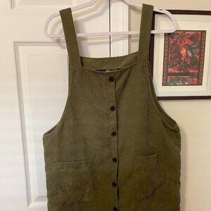 Corduroy Jumper, Olive Green